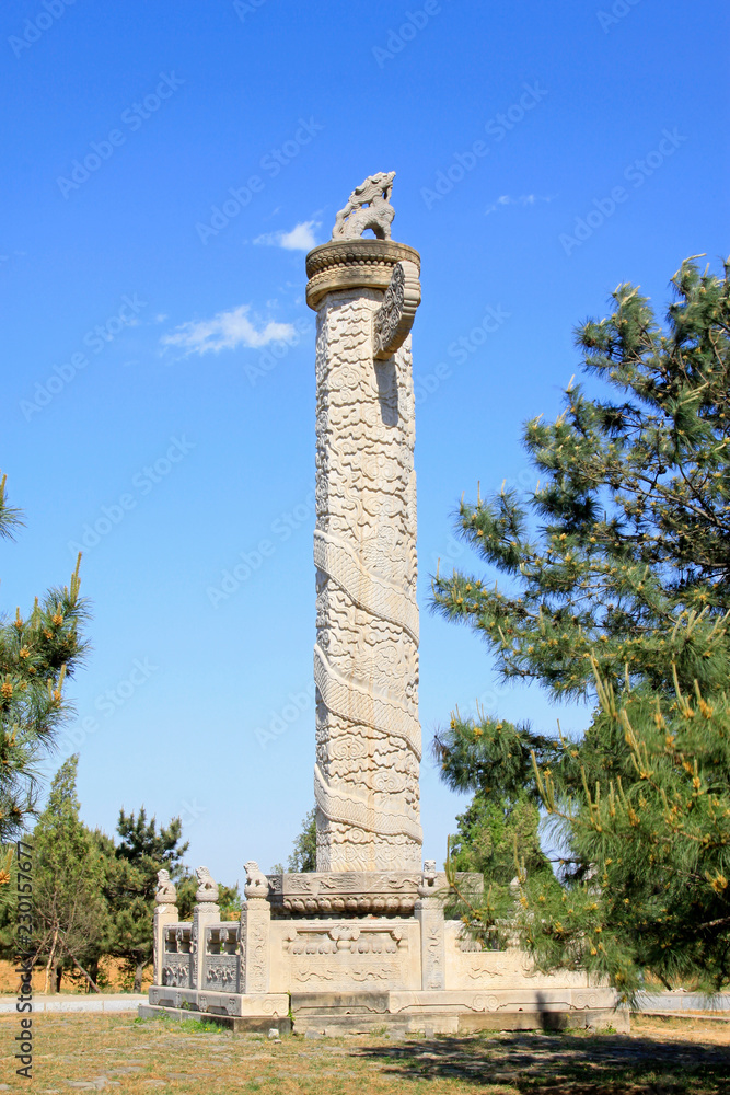 ornamental columns erected in front of the Eastern Royal Tombs of the Qing Dynasty, china ornamental columns erected in front of the Eastern Royal Tombs of the Qing Dynasty, china