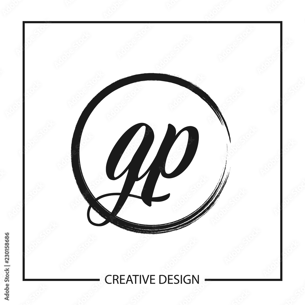 Initial GP Letter Logo Template Design