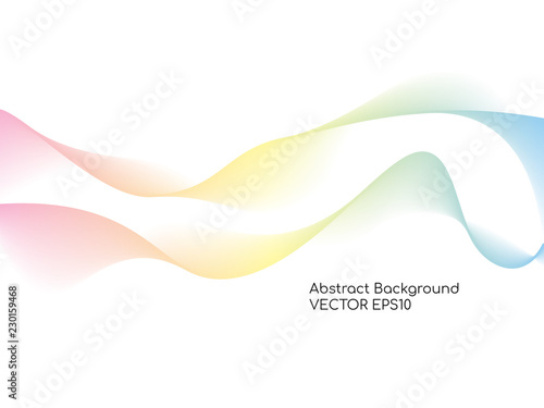 Abstract vector background colorful smooth curve wave lines for banner, background.