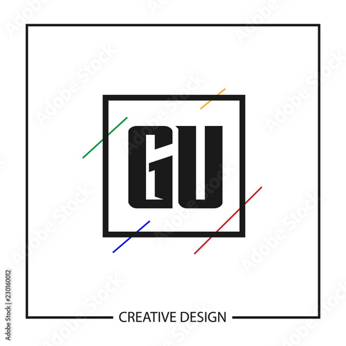 Initial GU Letter Logo Template Design