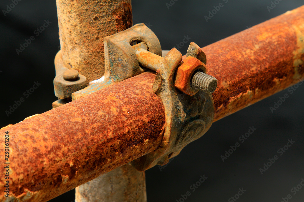rusty metal scaffolding elements rusty metal scaffolding elements