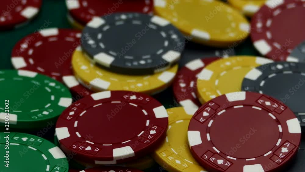 Dolly in on Casino chips coming into focus Dolly in on Casino chips coming into focus