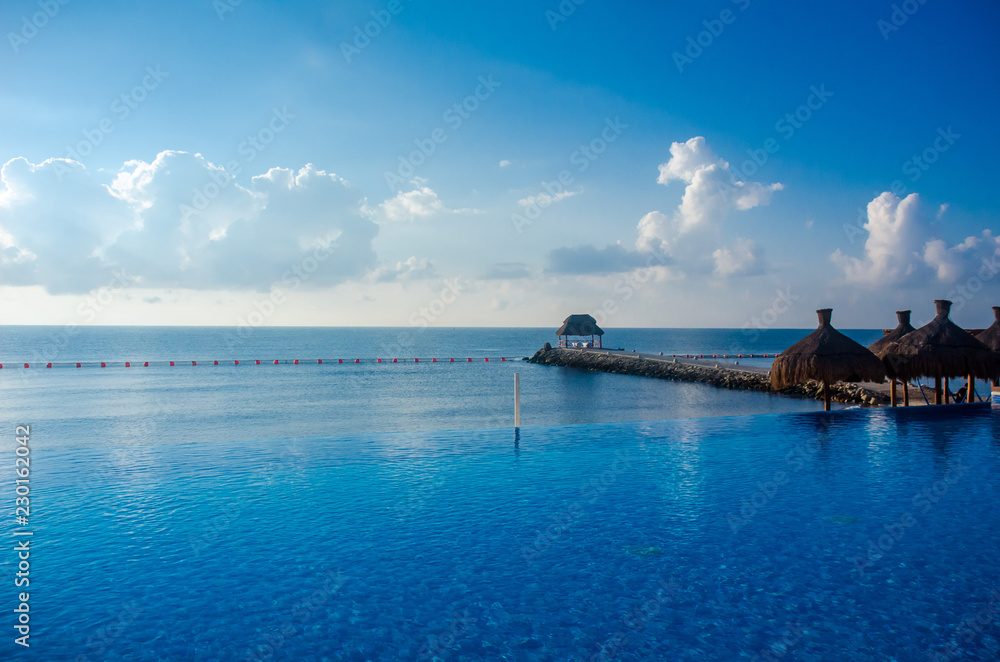 luxury infinity pool at a caribbean resort
