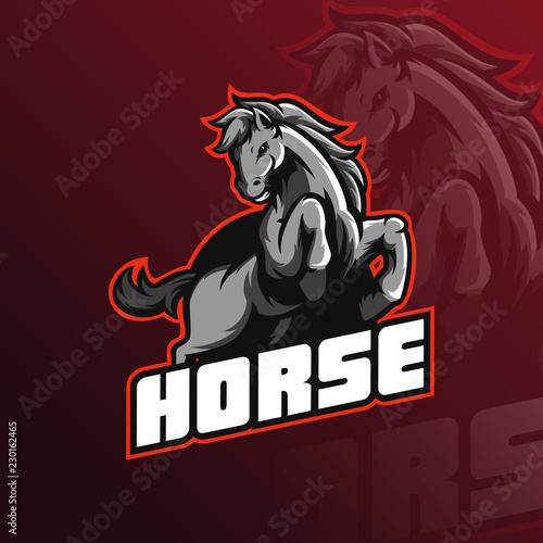 Horse mascot logo design vector
