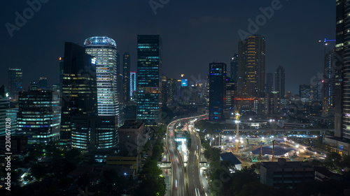 Downtown Jakarta at night