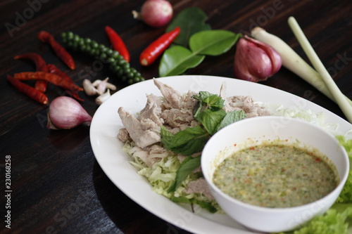 pork Thai style salad and ingredient