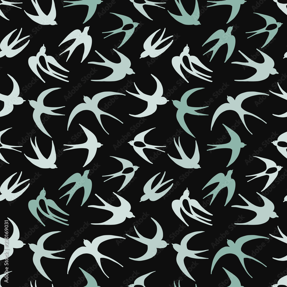Swallows, seamless pattern for your design Swallows, seamless pattern for your design