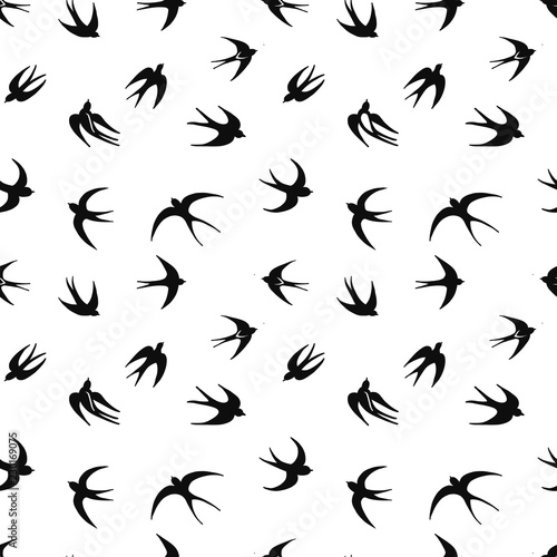 Swallows, seamless pattern for your design