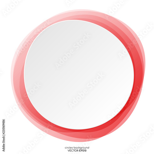 Round circles frame overlay red with white empty space for text background luxury concep