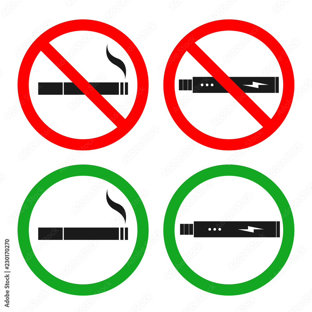 NO VAPING sign. NO SMOKING sign. Vector. NO VAPING sign. NO SMOKING sign. Vector.