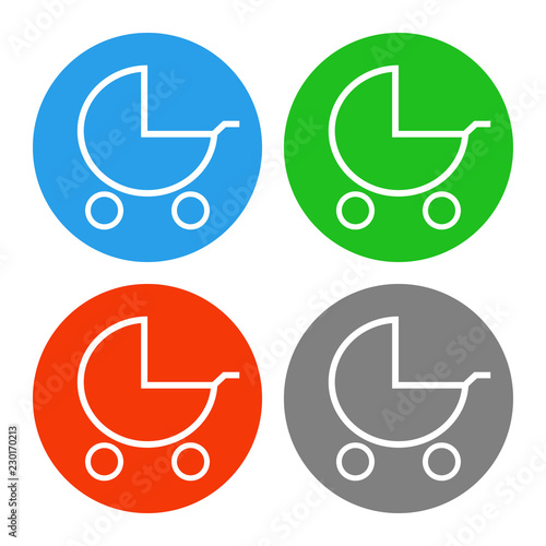 Baby stroller icon. Vector.