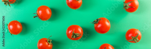 tomatoes on a green top view