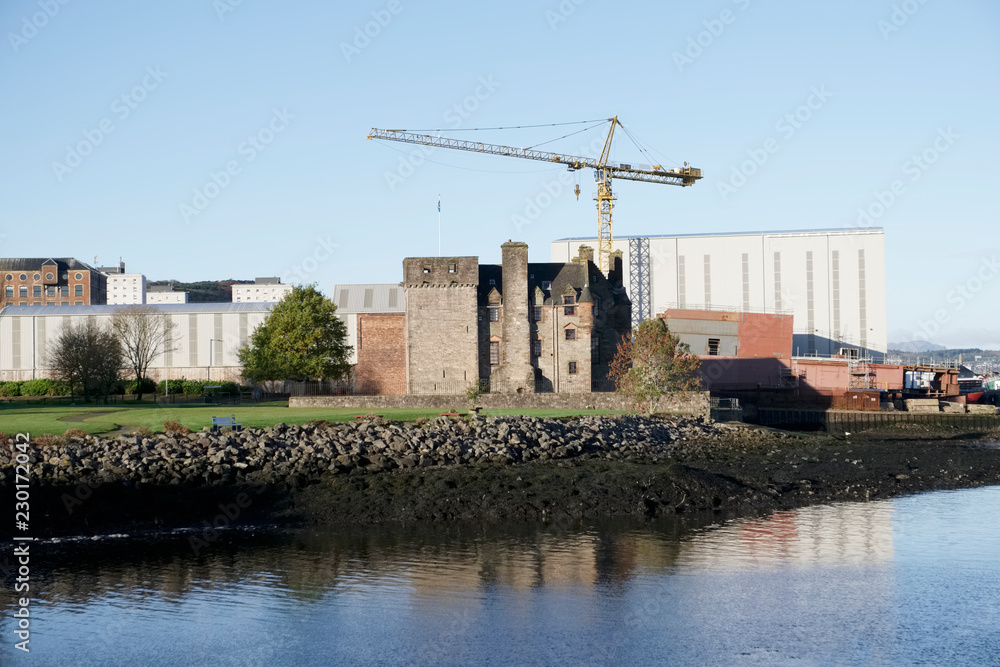 Shipbuilding Crane and Castle Newark Port Glasgow