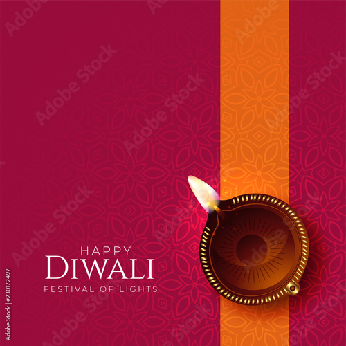 happy diwali diya background with diya decoration