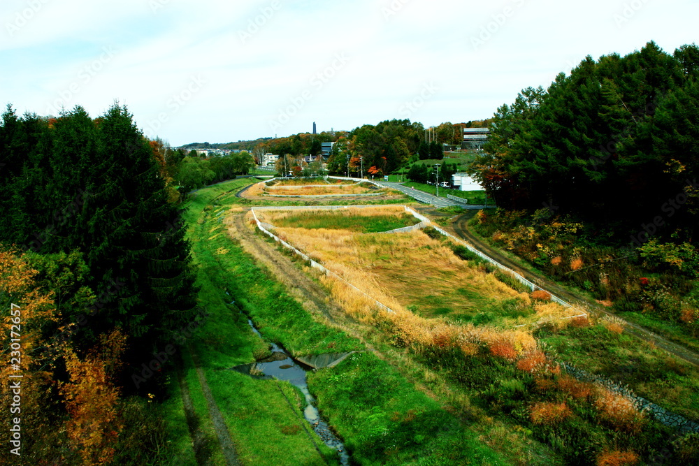北海道、札幌近郊の秋の風景