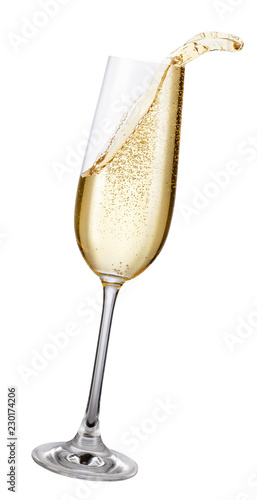 glass of champagne with splash