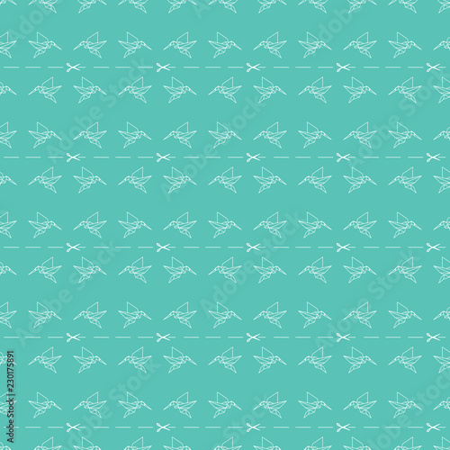 pattern with an origami colibri
