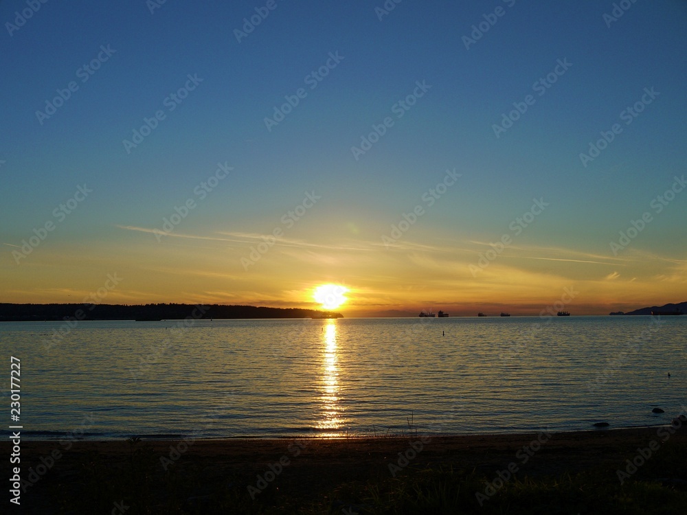 Sunset over English Bay in Vancouver, Canada