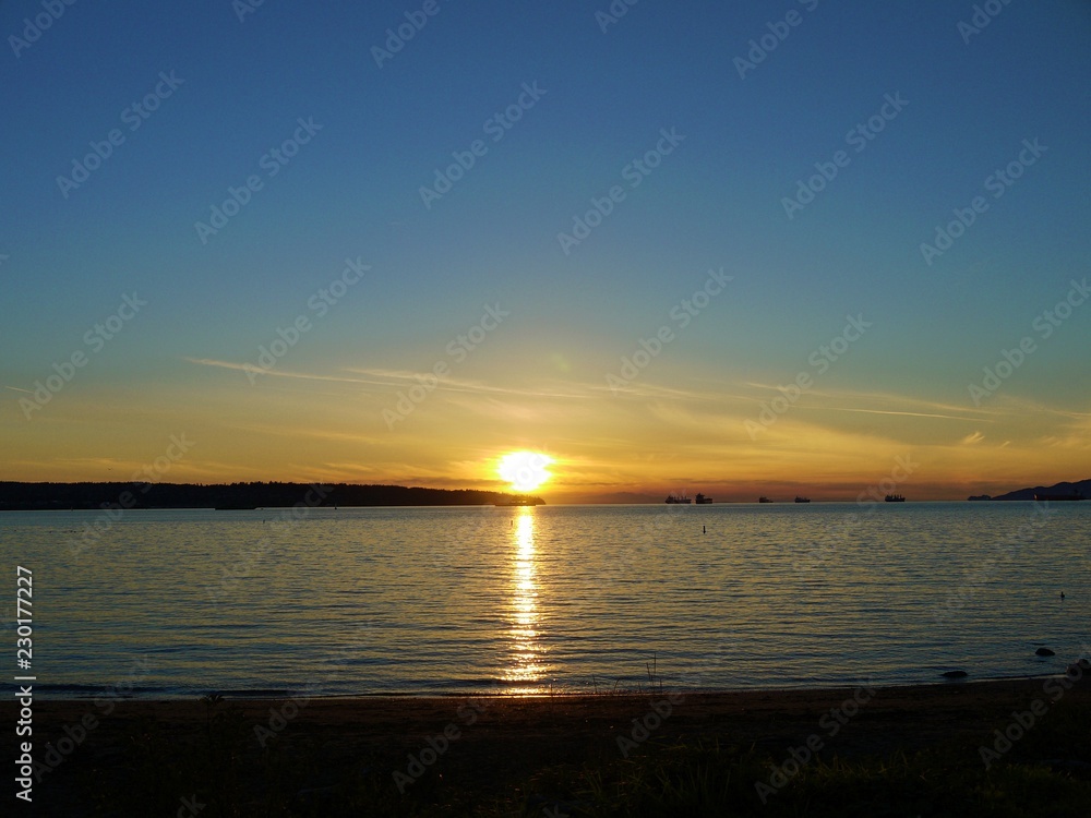 Sunset over English Bay in Vancouver, Canada Sunset over English Bay in Vancouver, Canada