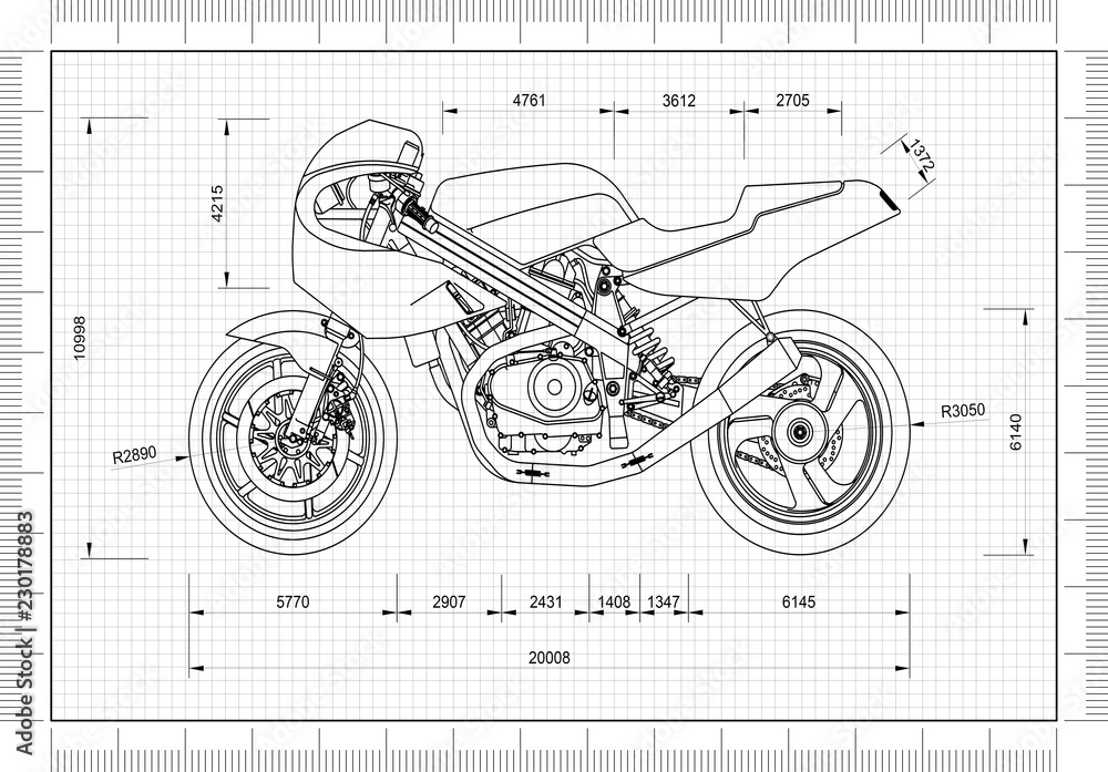 Motorcycle blueprint Motorcycle blueprint