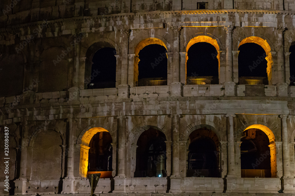 Night view of the Colosseum or Coliseum