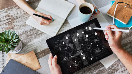 Canvastavla Business organizational structure, strategy development, ERP - Enterprise resource planning concept