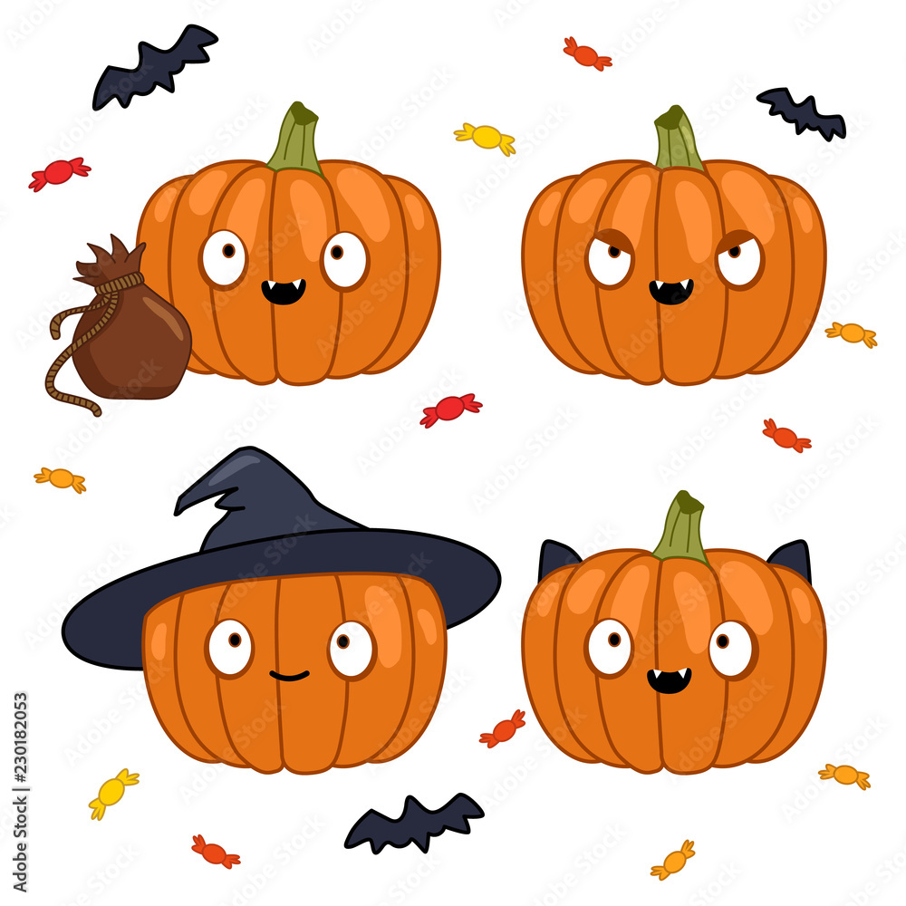 vector halloween pumpkin set vector halloween pumpkin set