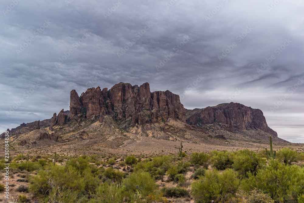 Superstition Mountains on a Cloudy Day