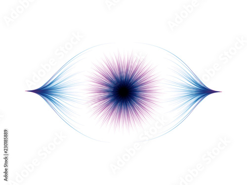 Vector eye iris form lines structure style isolated on white background in the concept of technology, science, future design element.