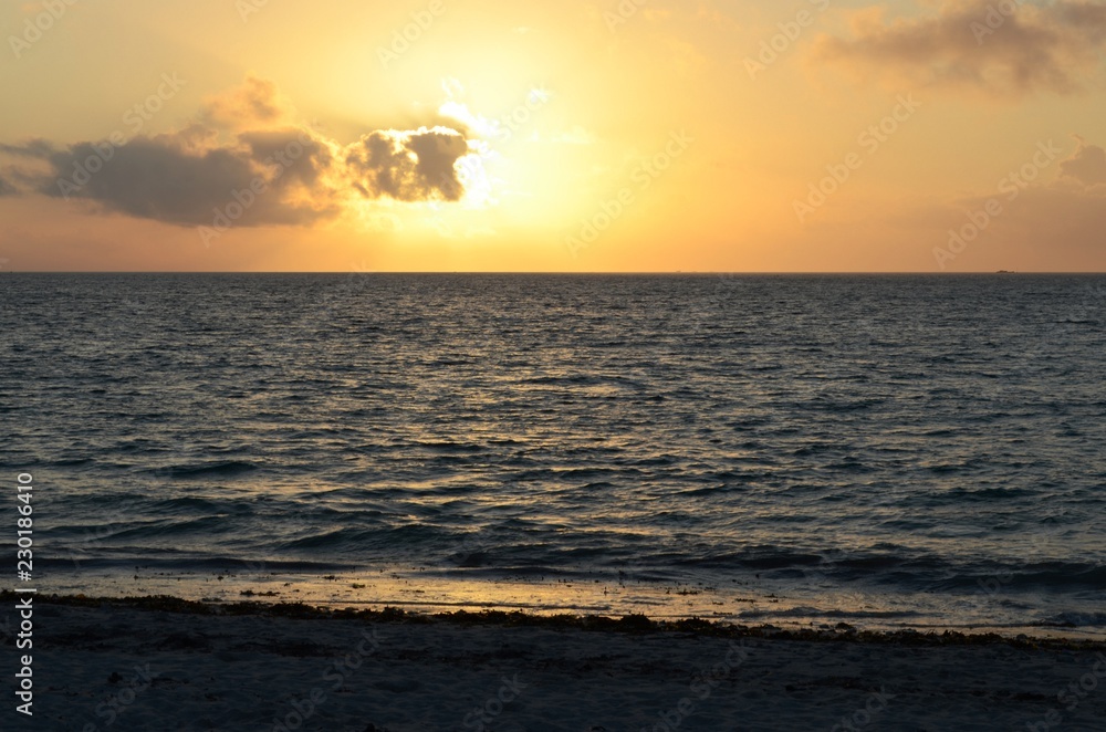 Naklejka premium Red on the sea