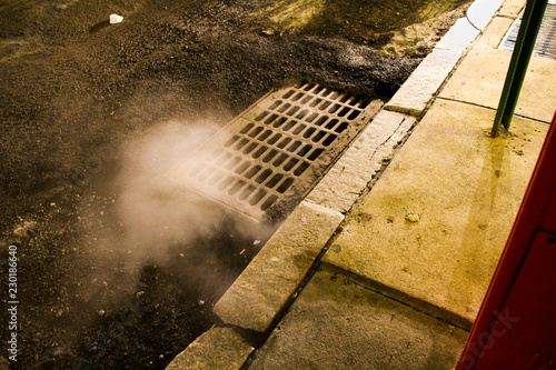 Photography Steam rising from a sewer in Manhattan, New York