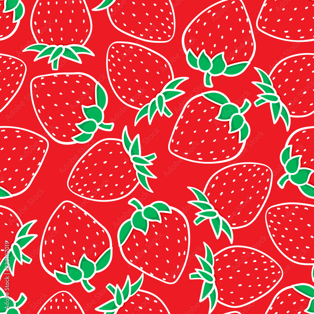 Hand drawing Strawberry Fashion sketch seamless pattern isolated on red background. Vector illustration Holiday Merry Christmas sweet print kids design texture Hand drawing Strawberry Fashion sketch seamless pattern isolated on red background. Vector illustration Holiday Merry Christmas sweet print kids design texture