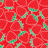 Hand drawing Strawberry Fashion sketch seamless pattern isolated on red background. Vector illustration Holiday Merry Christmas sweet print kids design texture