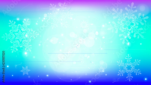 Snowflakes and festive lights - vector background with beautiful snowflakes that merrily shine and shimmer in color space