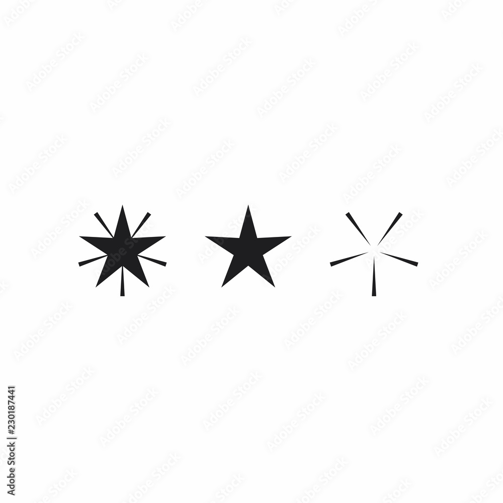 Vector black stars icon on white background Vector black stars icon on white background