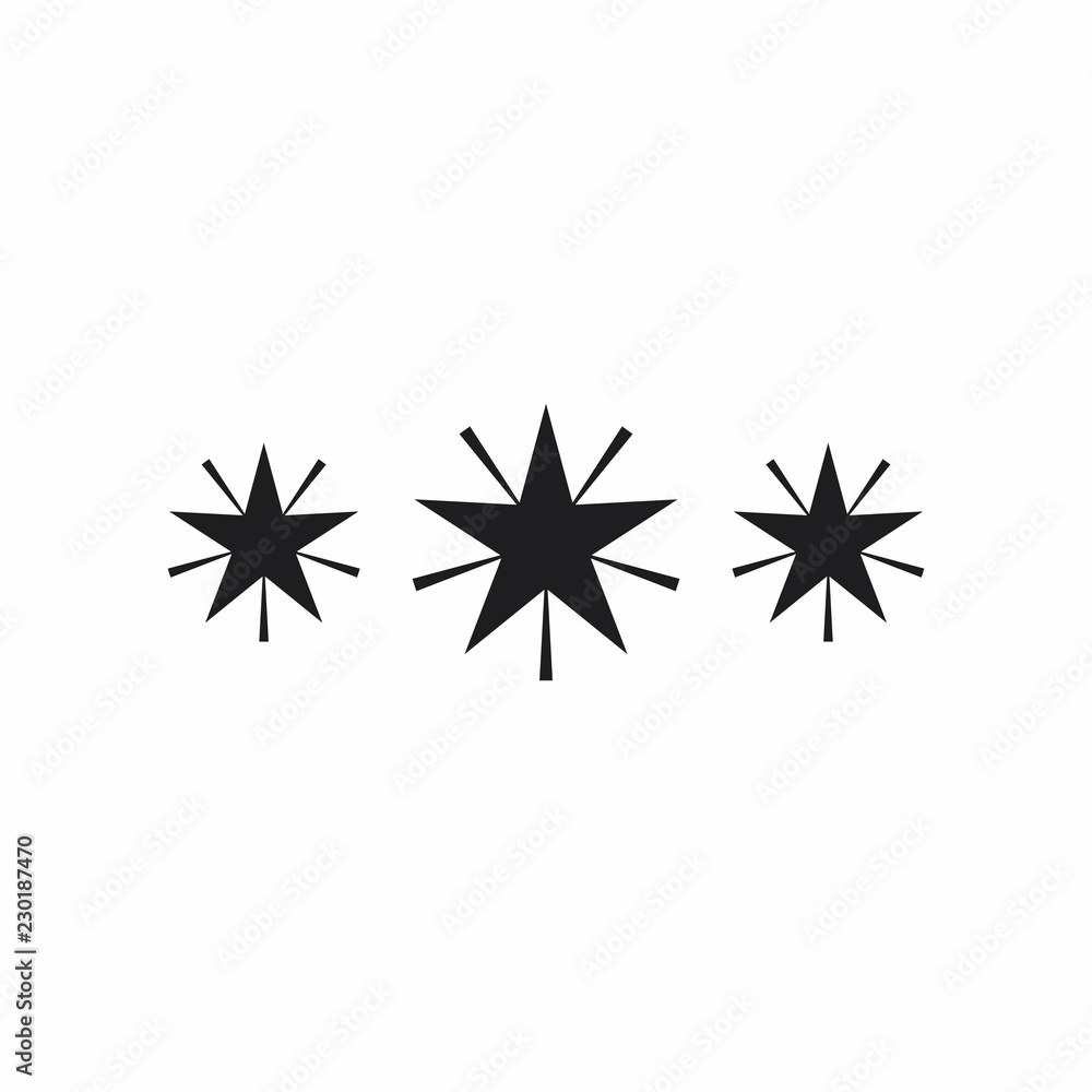 Vector black stars icon on white background Vector black stars icon on white background