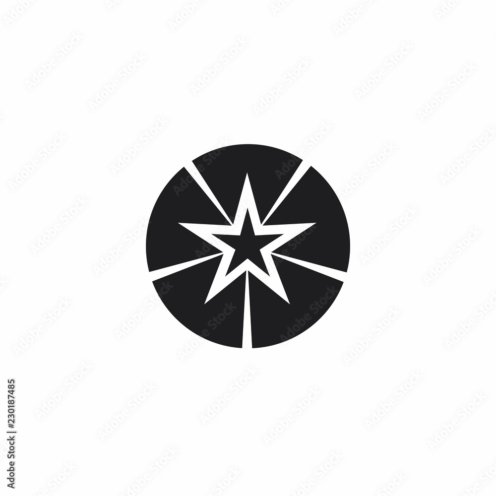 Star icon template design in round shape Star icon template design in round shape
