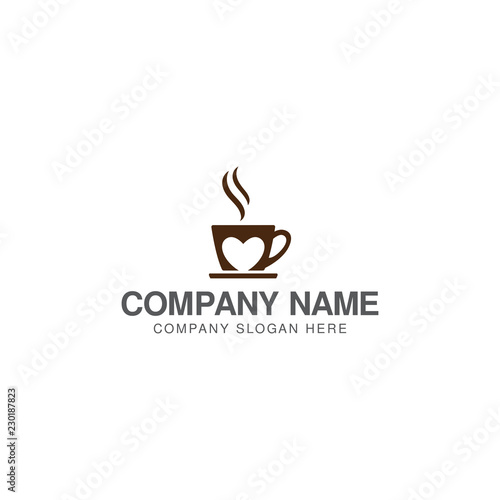 Coffee lovers logo design vector template