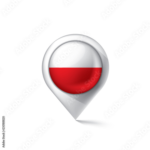 Poland flag, vector illustration on a white background