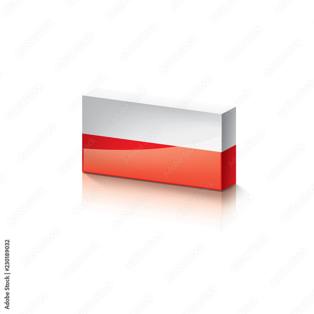 Poland flag, vector illustration on a white background Poland flag, vector illustration on a white background