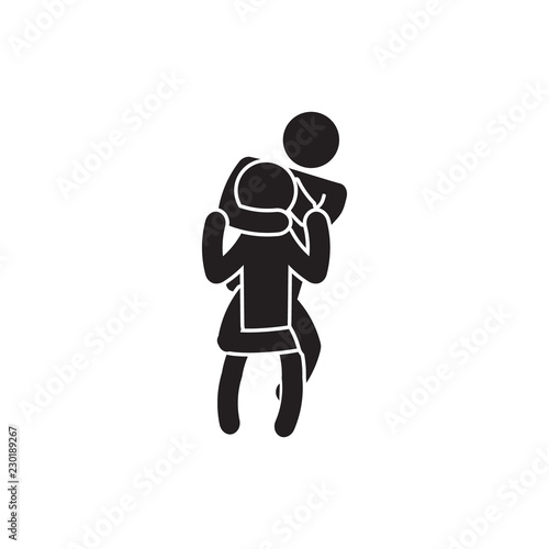 Rear naked choke icon. Person choking icon. Vector. 