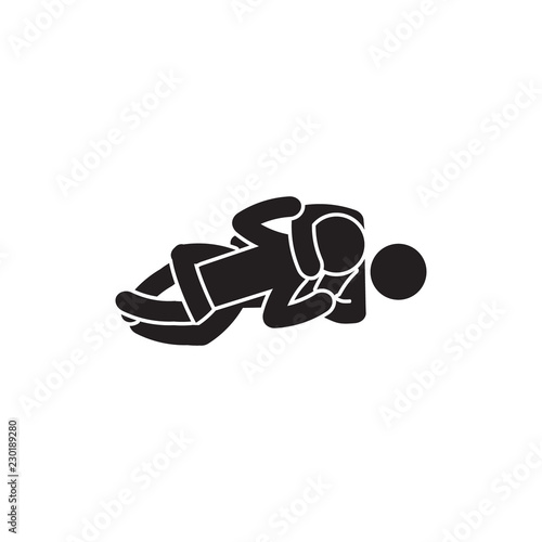Rear naked choke icon. Person choking icon. Vector. 