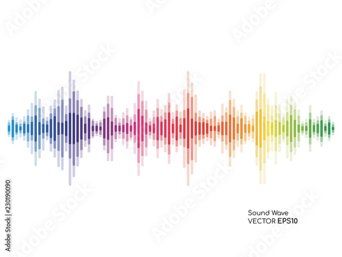 Vector sound waves dynamic colorful light flow on background for music concept background.