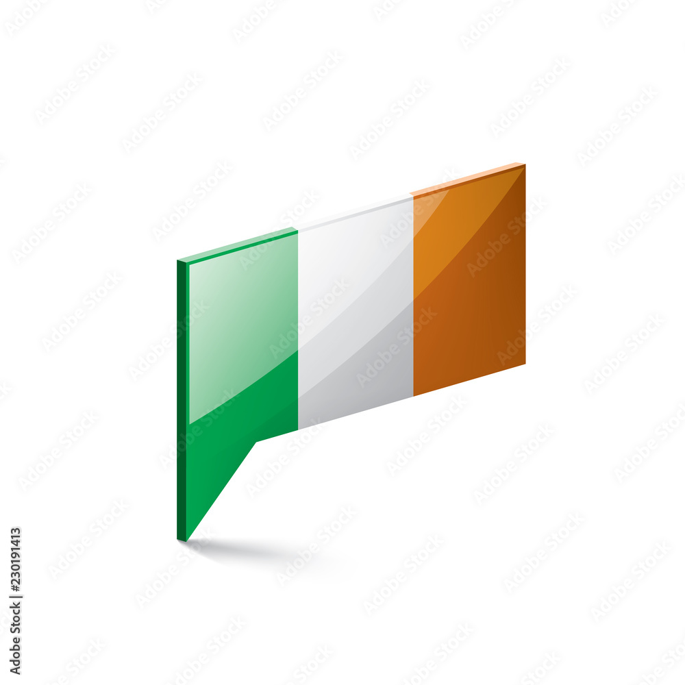 Ireland flag, vector illustration on a white background Ireland flag, vector illustration on a white background