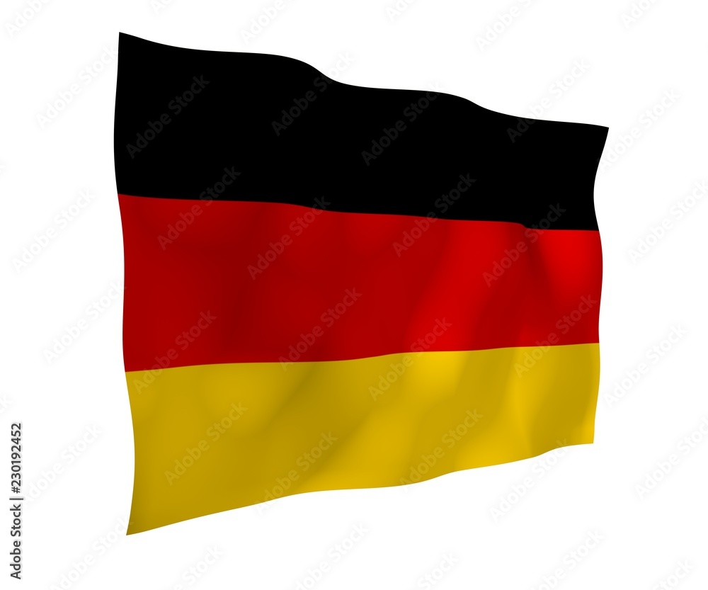 Flag of Germany. Wide format 3D illustration. State symbol of the Federal Republic of Germany. 3D rendering Flag of Germany. Wide format 3D illustration. State symbol of the Federal Republic of Germany. 3D rendering