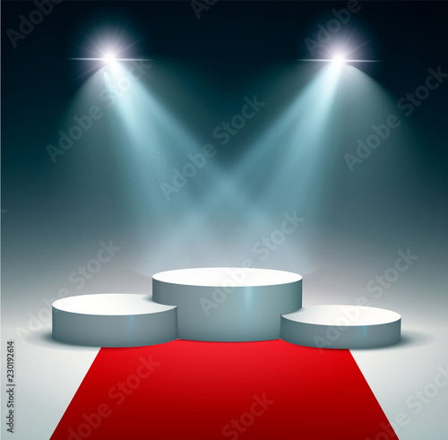 Winners podium, pedestal isolated on white background. Vector illustration