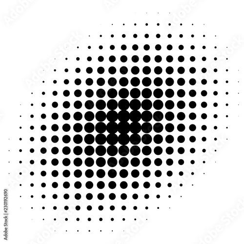 Circle in Halftone, Halftone Dot Pattern, Vector Illustration.