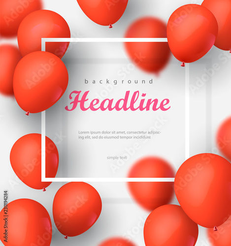 banner with balloons on the white background. Eps 10 vector file.illustration
