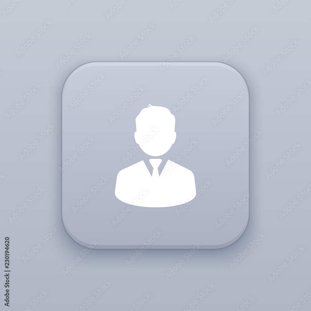 Businessman, profile button, best vector