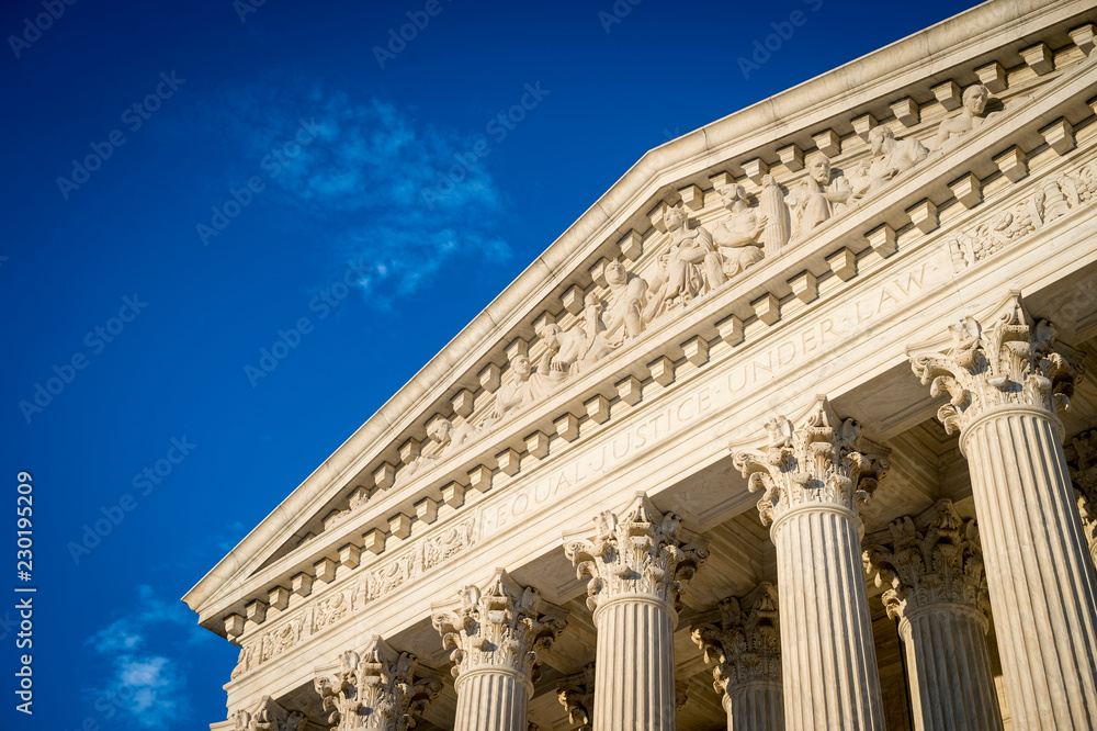 Equal Justice Under Law inscription close up on the neoclassical pediment of the US Supreme Court building in Washington DC, USA Equal Justice Under Law inscription close up on the neoclassical pediment of the US Supreme Court building in Washington DC, USA